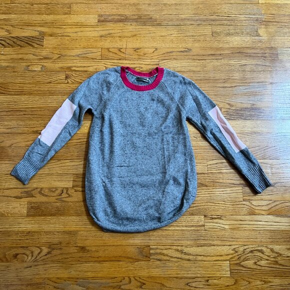 Anthropologie Rebekah Gray Pink Color Block Tunic Sweater Size Small - Picture 3 of 10